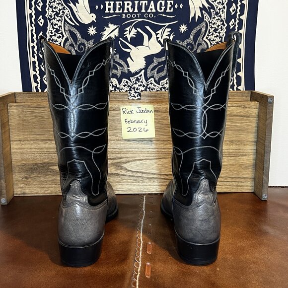 Lucchese San Antonio Gray Smooth Ostrich in Men\'s Size 11D